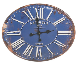 Reloj de Pared Vintage de Metal Azul 3,8 x 49 x 39 cm
