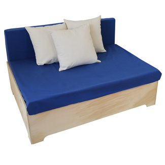 Sofa Industrial Box con Respaldo y Cojines 80 x 120 cm