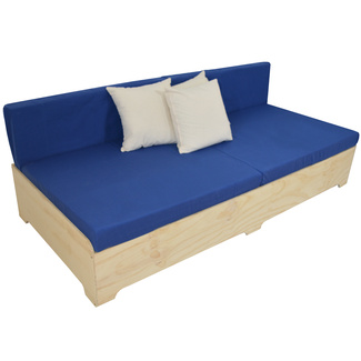 Sofa Industrial Box con Respaldo y Cojines 80 x 200 cm