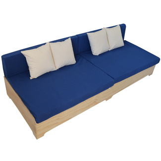 Sofa Industrial Box con Respaldo y Cojines 80 x 240 cm