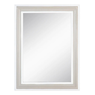 Espejo de Pared de Madera de Paulonia Gris Blanco 2,5 x 60 x 80 cm