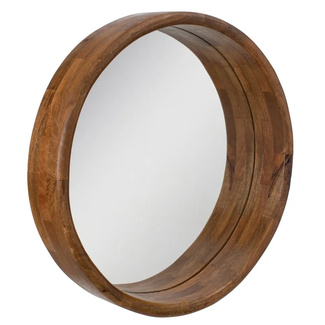 Espejo de Pared de Madera de Mango Marrón 10 x 55 x 55 cm