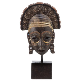 Figura Decorativa Africana de Resina 10 x 20 x 39,5 cm
