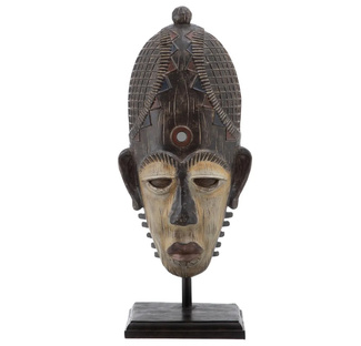 Figura Decorativa Africana de Resina 17 x 22 x 54,5 cm