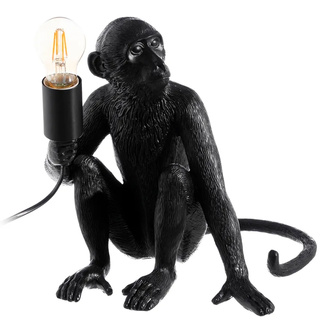 Lámpara de Mesa Mono de Poliresina Negra 31 x 31 x 31 cm