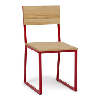 Silla Oxford Desmontable Industrial ECO Rojo de Pino Natural Marca Box Furniture